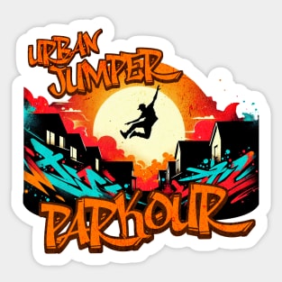 Urban Jumper Parcour Graffiti Design Sticker